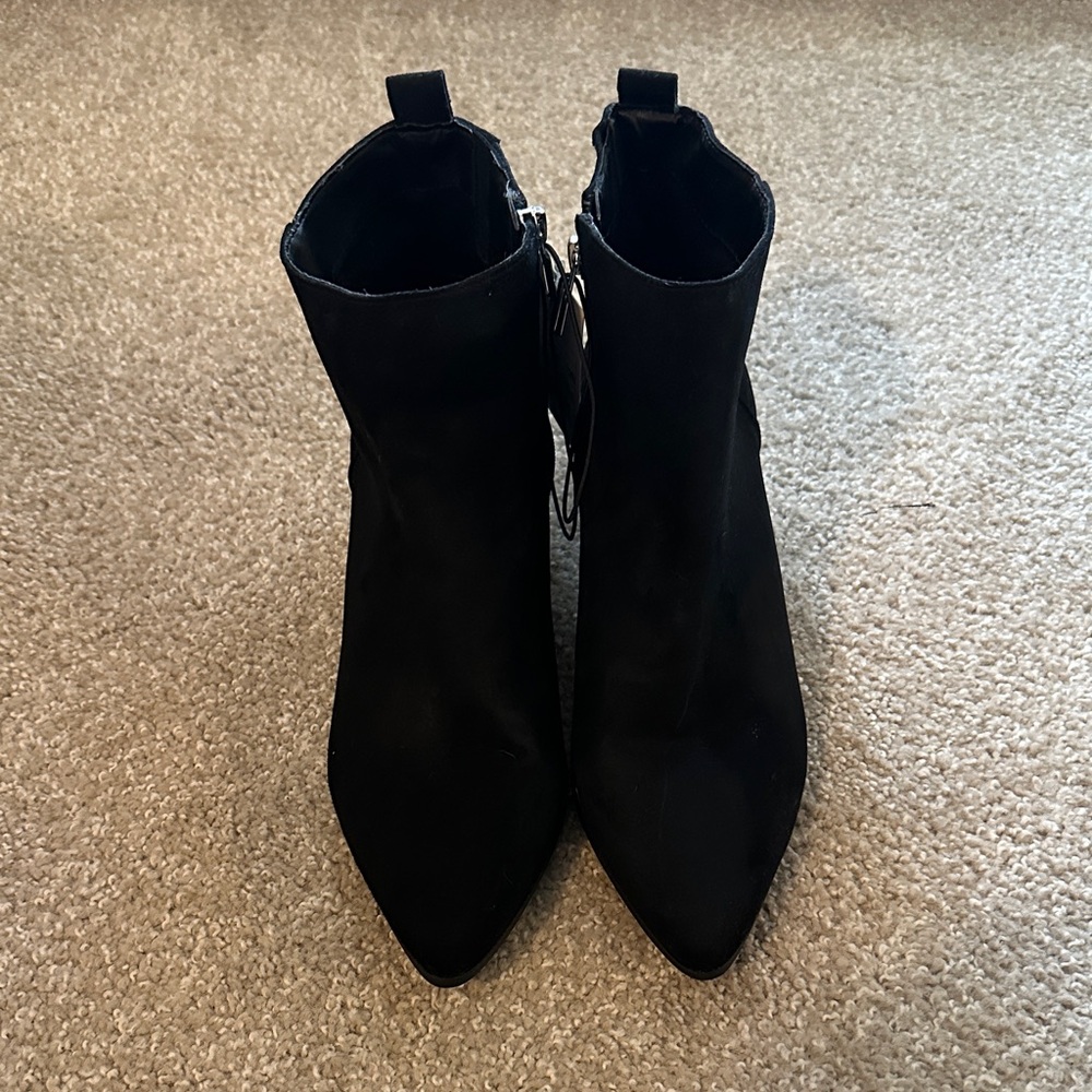 A New Day Ankle Booties Faux Suede Black NWT